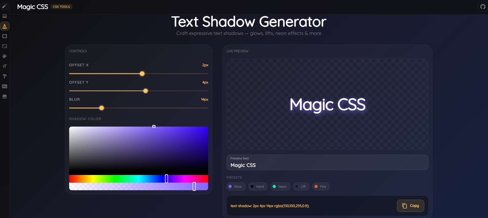 Text Shadow Generator